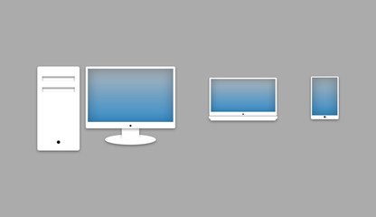 Set computer, laptop and smartphone