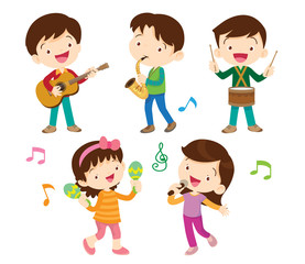 dancing kids and kids with musical