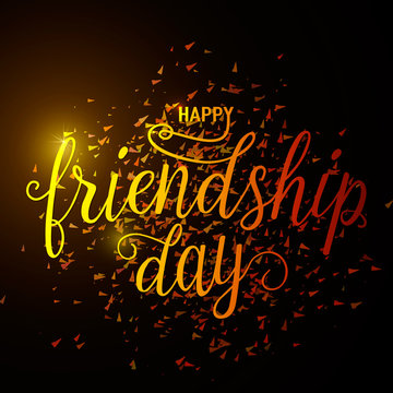 Vector illustration of hand drawn happy friendship day felicitation in fashion style