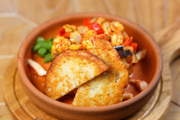 Beautiful meat dish on a wooden background