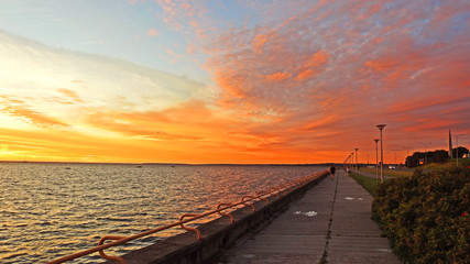 Sunset in Tallinn city.