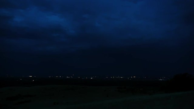thunder lightning in the stormy sky over the city