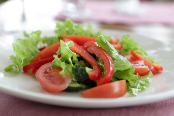 Vegetable salad with tomatoes and peppers