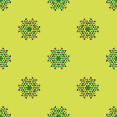 Creative Ornamental Seamless Green Pattern. Geometric Decorative Background