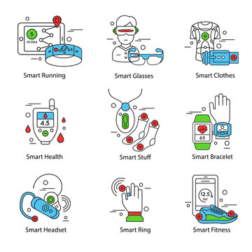 Smart Technology Line Icon Set