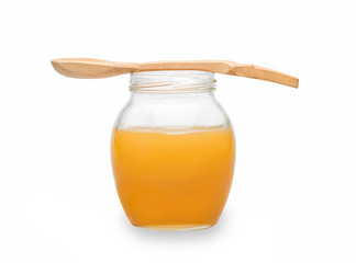 Honey in a jar isolated