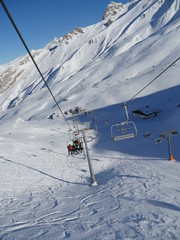 Fototapeta na wymiar chari lift in winter at ski resort