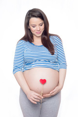 Pregnant girl  loving her baby 