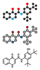 Ivacaftor cystic fibrosis drug molecule.