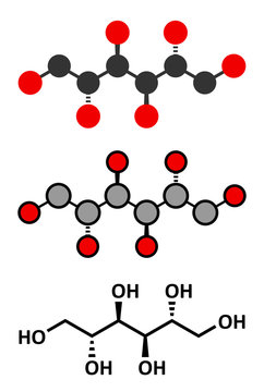Mannitol (mannite, manna sugar) molecule. 