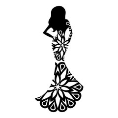 woman in the ball gown silhouette © taxiro