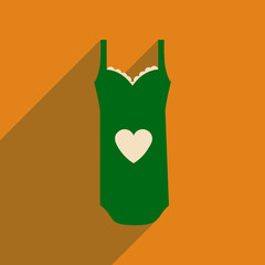 Flat icon with long shadow Lingerie Dress