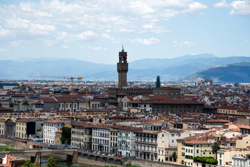 Florence downtown, top view, Tuscany, Italy