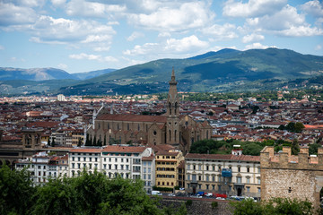 Florence downtown, top view, Tuscany, Italy
