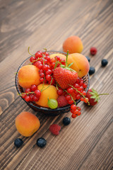 Bowl of different fresh berries