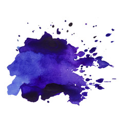 Obraz premium Abstract watercolor stain with splashes multicolor