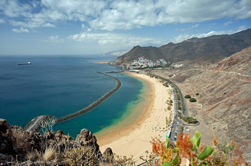 View on Teresitas beach near Santa Cruz de Tenerife on Canary Islands, Spain