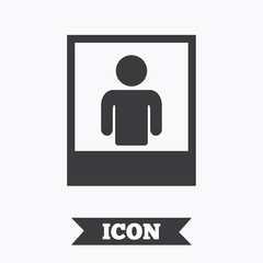 Human portrait photo frame. Selfie photography.