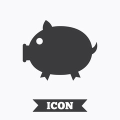 Piggy sign icon. Pork symbol.