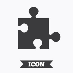 Puzzle piece sign icon. Strategy symbol.