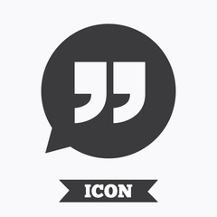 Quote sign icon. Quotation mark symbol.