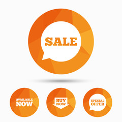 Sale icons. Special offer speech bubbles symbols
