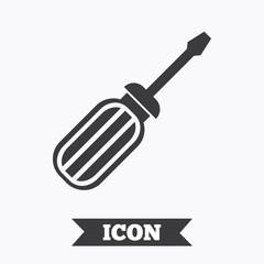 Screwdriver tool sign icon. Fix it symbol.