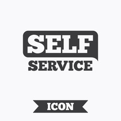 Self service sign icon. Maintenance button.