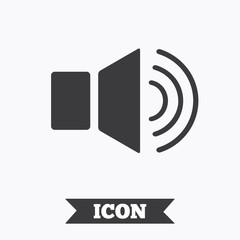 Speaker volume sign icon. Sound symbol.