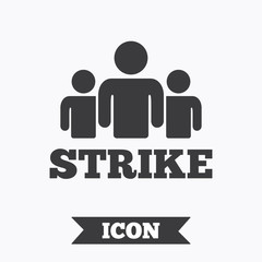 Strike sign icon. Group of people symbol.