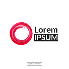 Abstract round element for design. Red circle logo template.