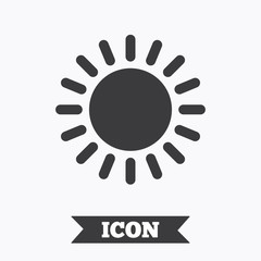 Sun icon. Sunlight summer symbol.