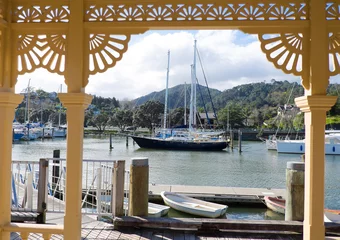 Foto op Canvas Whangarei marina and town basin, viewed from a heritage building by the waterfront. Northland, New Zealand, NZ. © corners74