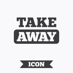 Take away sign icon. Takeaway food or drink.