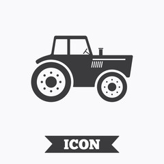 Tractor sign icon. Agricultural industry symbol.