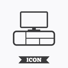 TV table sign icon. Modern furniture symbol.
