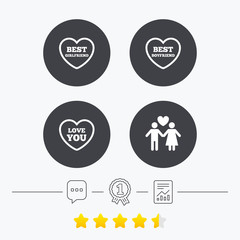 Valentine day love icons. Best girlfriend.