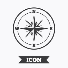 Compass sign icon. Windrose navigation symbol.