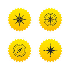 Windrose navigation icons. Compass symbols.