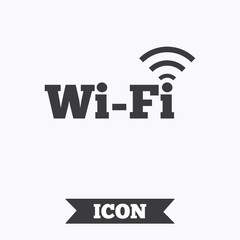 Free wifi sign. Wifi symbol. Wireless Network.