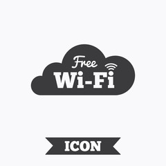 Free wifi sign. Wifi symbol. Wireless Network.