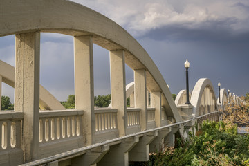Concrete arch bridge over South Platte River