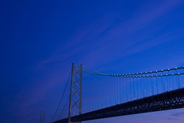 Fototapeta na wymiar 明石海峡大橋の夜景