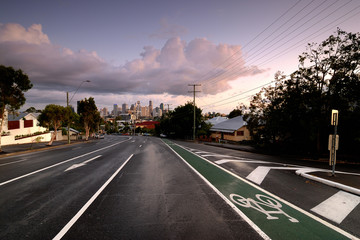 Australia Landscape : Brisbane suburb in Highgate Hill - obrazy, fototapety, plakaty