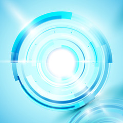 Blue Abstract Technology Background. Circle and Geometric concep