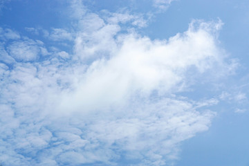 Look up to the cloudy blue sky