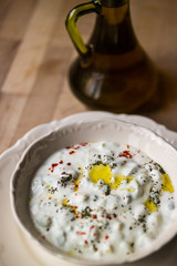 Tzatziki fresh yoghurt with olive oil