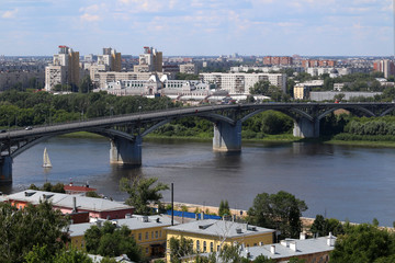 Fototapeta na wymiar Russia Nizhny Novgorod Volga bridge