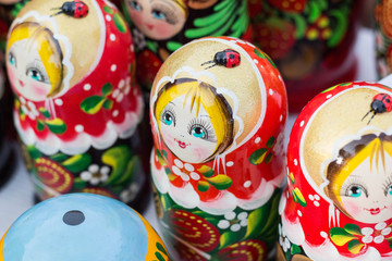 Wooden dolls matreshka