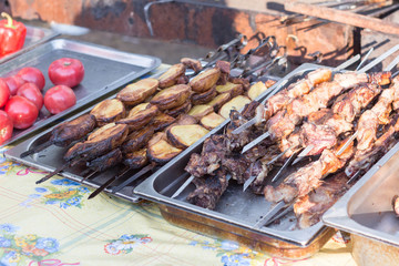 Vegetarian shish kebab